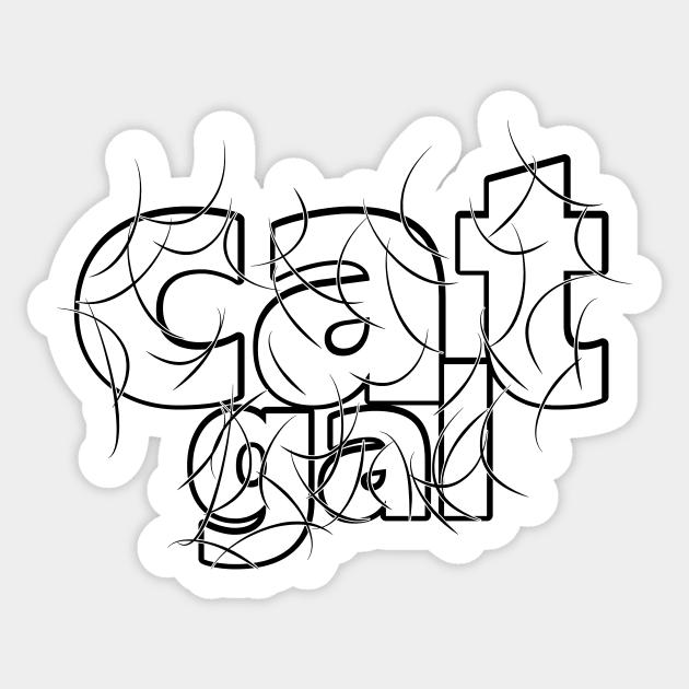 Cat Gal Black Hair Sticker by Frame and Bar